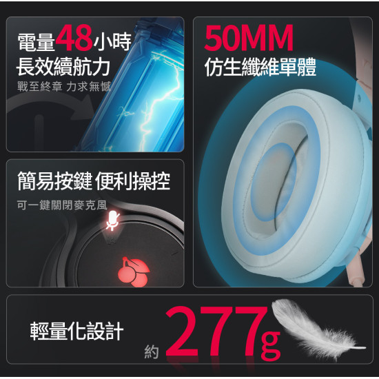 HW2.2 無線三模 賽事級電競耳機7.1聲道