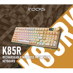 iRocks 艾芮克 K85R 摩卡棕 雙模無線機械式 GATERON熱插拔 (2.4G/USB-C)