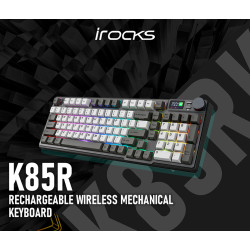 iRocks 艾芮克 K85R 石墨灰 雙模無線機械式 GATERON熱插拔 (2.4G/USB-C)