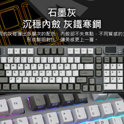 iRocks 艾芮克 K85R 石墨灰 雙模無線機械式 GATERON熱插拔 (2.4G/USB-C)