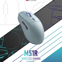 iRocks 艾芮克 M51R 雲際藍 無線三模光學滑鼠