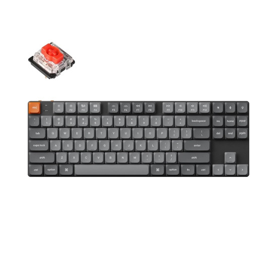 Keychron K1 MAX LOW PROFILE TKL(RGB/熱插拔/注音版) 紅軸 Keychron K1 MAX LOW PROFILE TKL(RGB/熱插拔/注音版) 紅軸